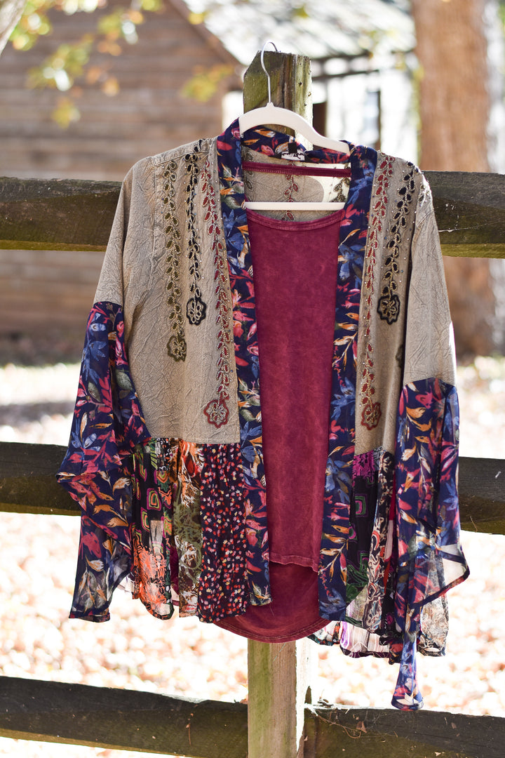 Boho Rustic Embellished Shrug