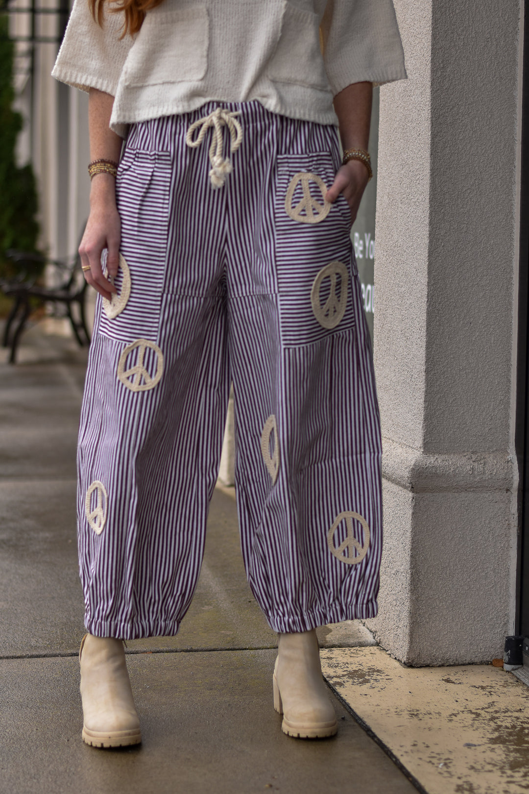 Peace & Pinstripe Palazzo Pants