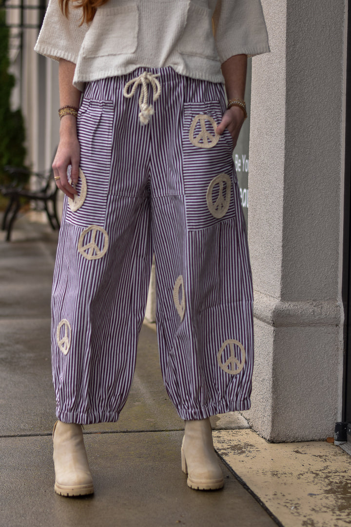 Peace & Pinstripe Palazzo Pants