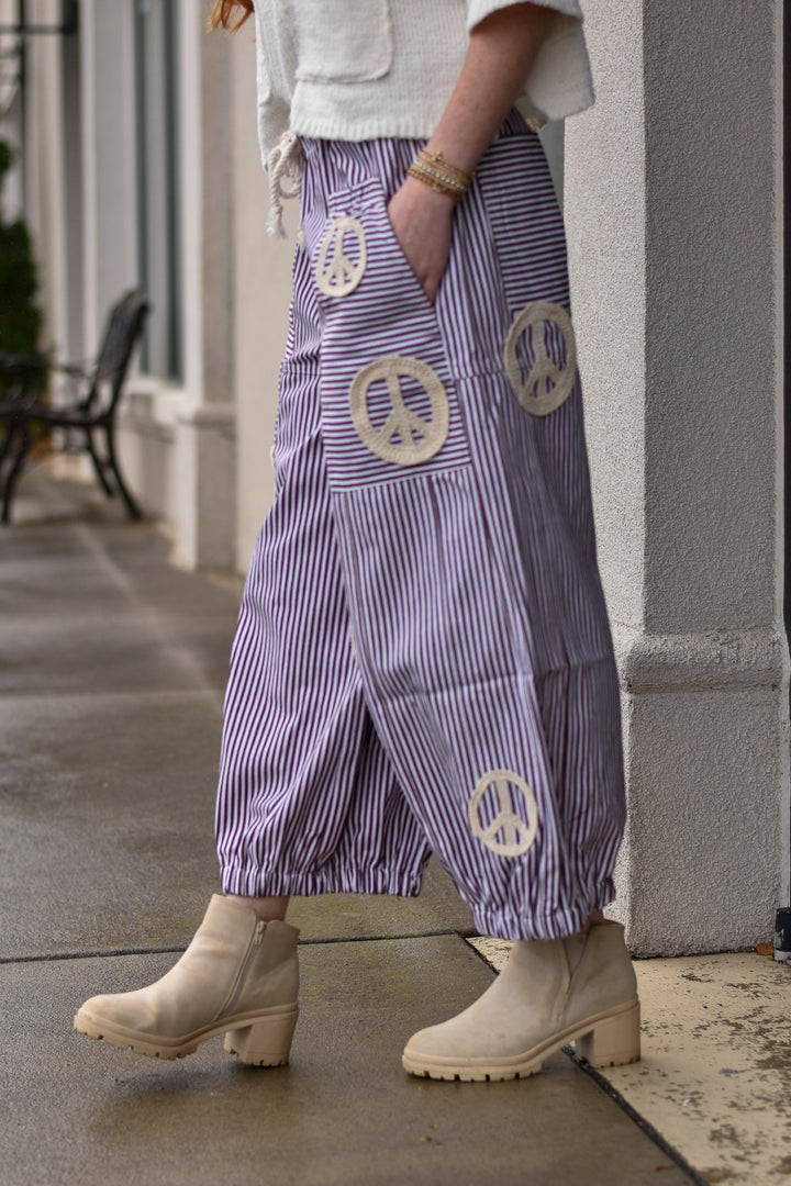 Peace & Pinstripe Palazzo Pants