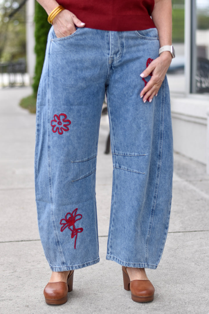 Blossom Barrel-Leg Jeans