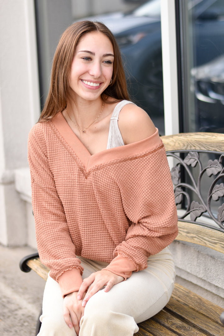 La Belle Waffle Knit Top