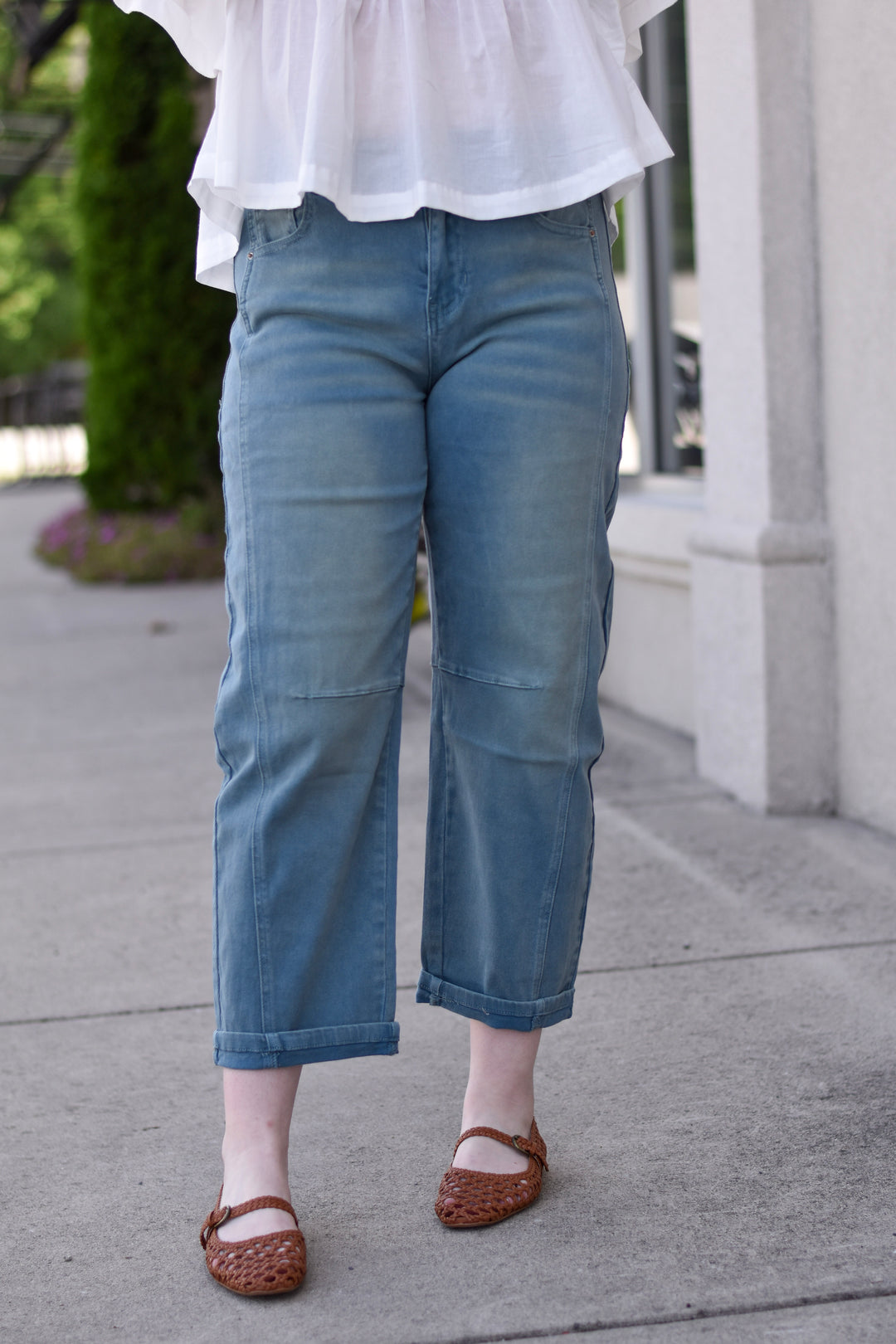 Weekend Edit Barrel Crop Denim Pants