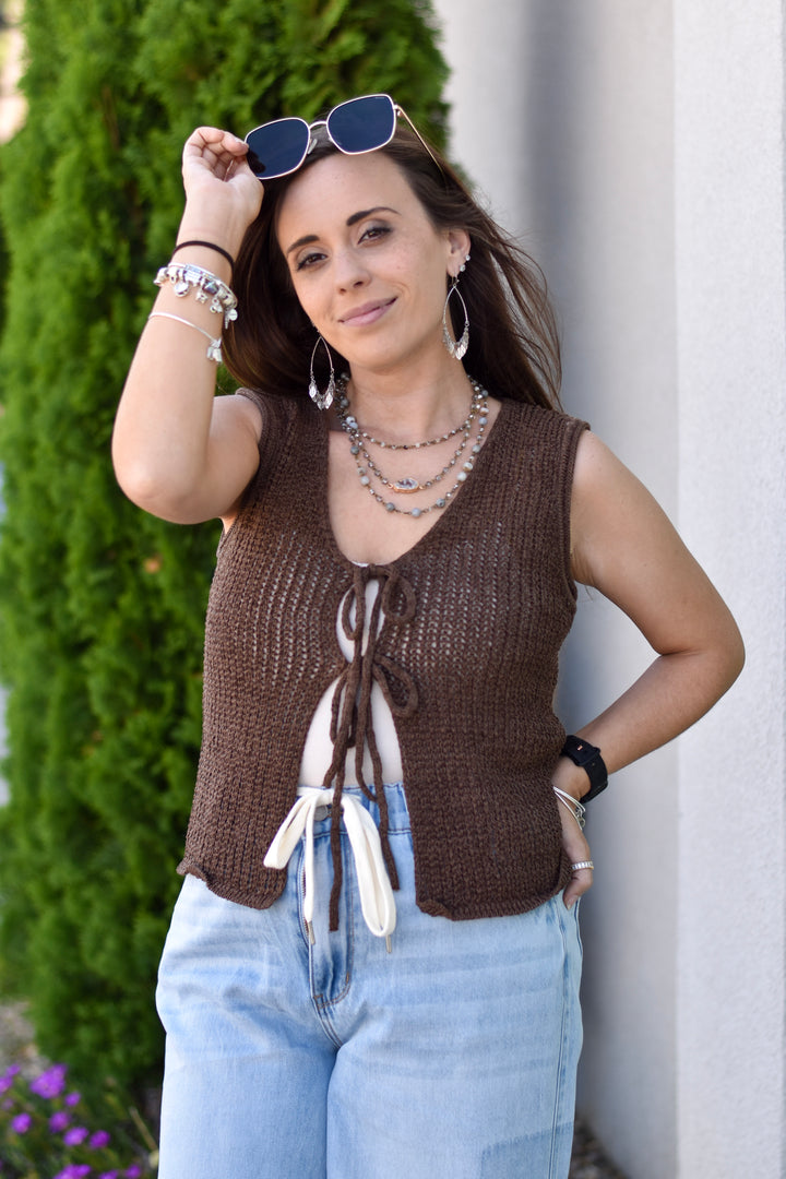 Sienna Skies Crochet Knit Vest
