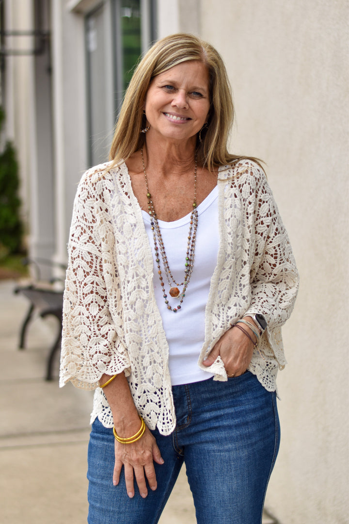 Wild Leaf Crochet Cardigan
