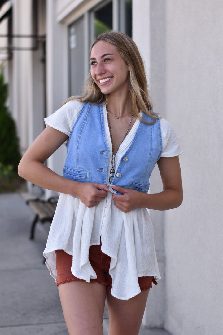 Love Vibe Denim Vest