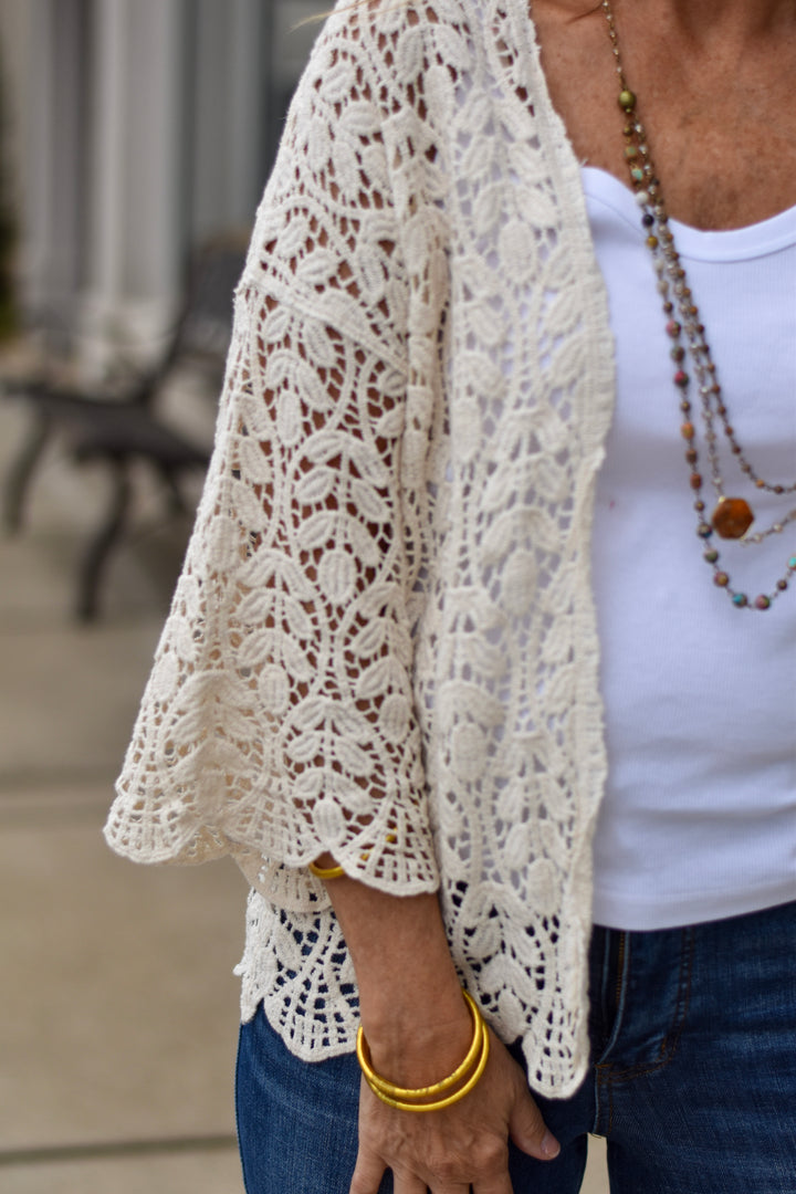Wild Leaf Crochet Cardigan