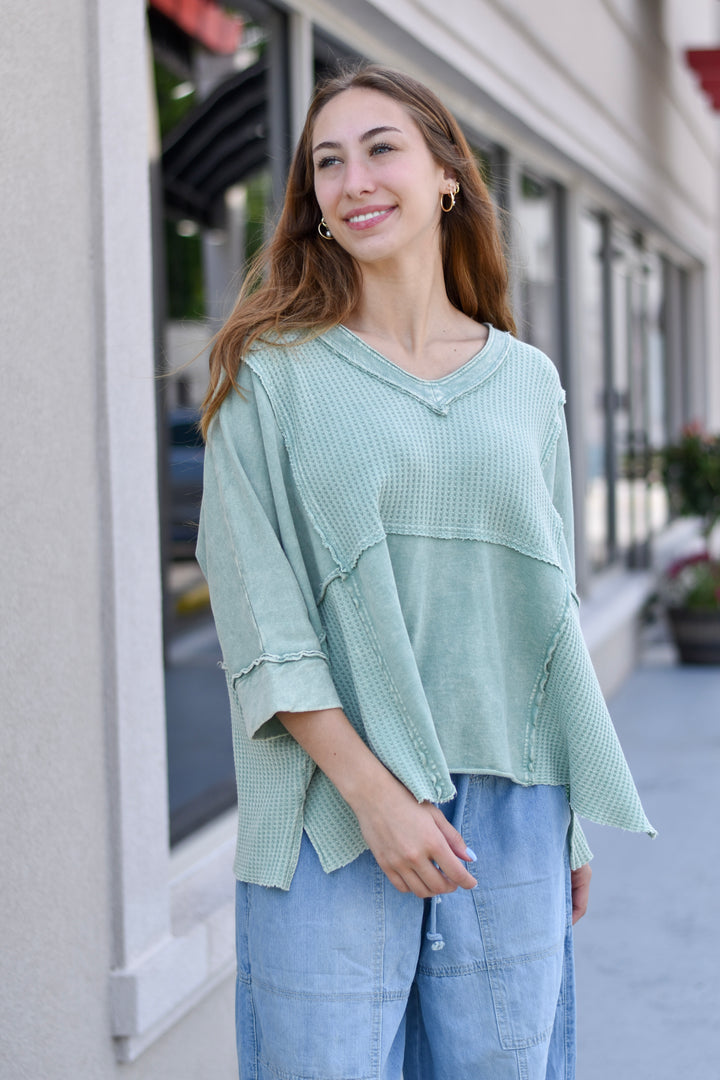 Easel Mineral Washed Knit Top