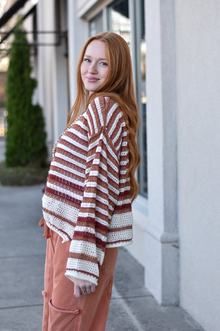 Sunset Stripe Crochet Sweater