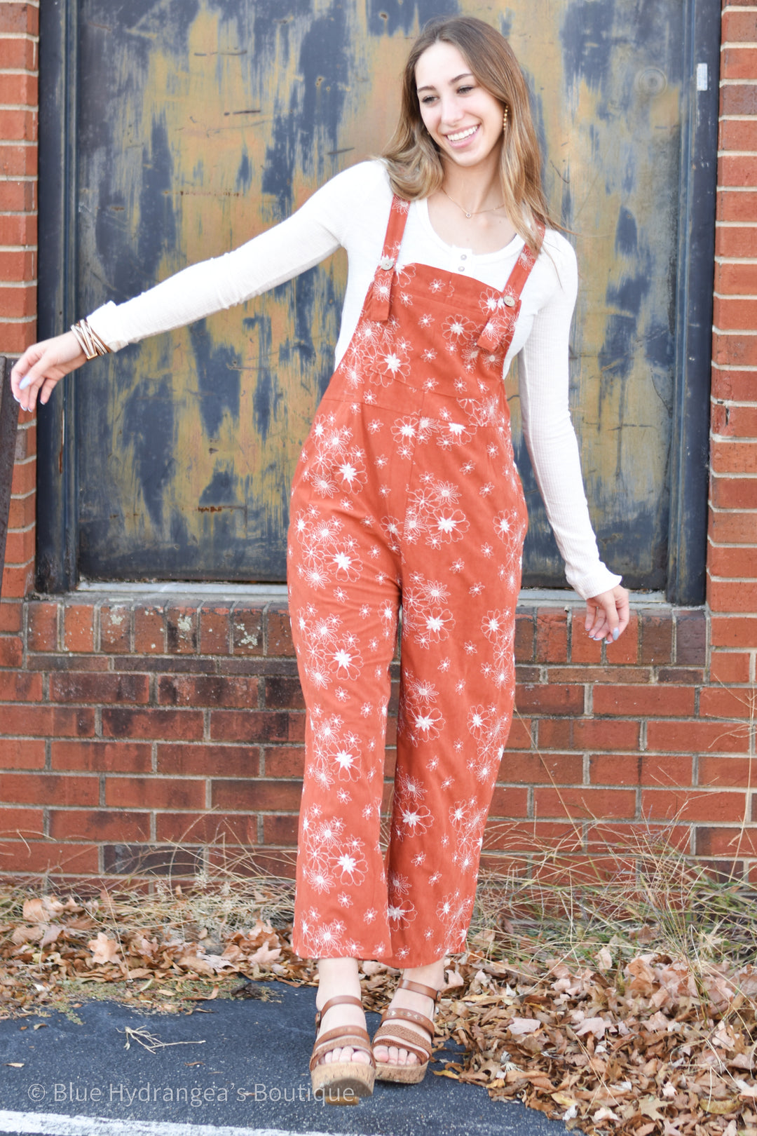 Hannah Floral Embroidered Overalls