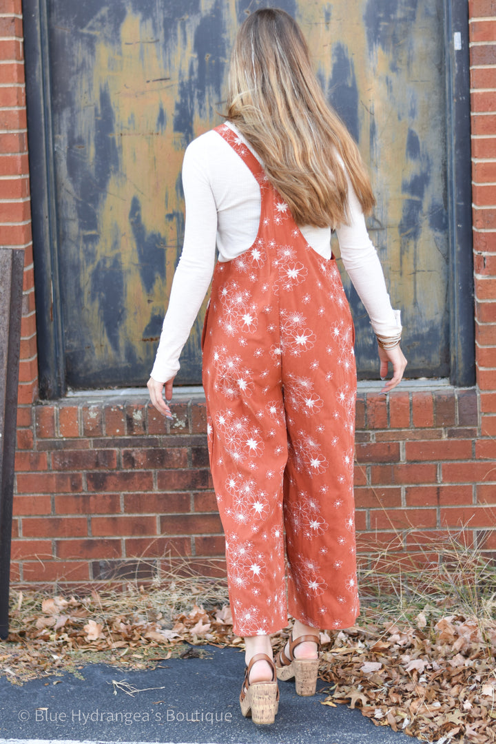 Hannah Floral Embroidered Overalls