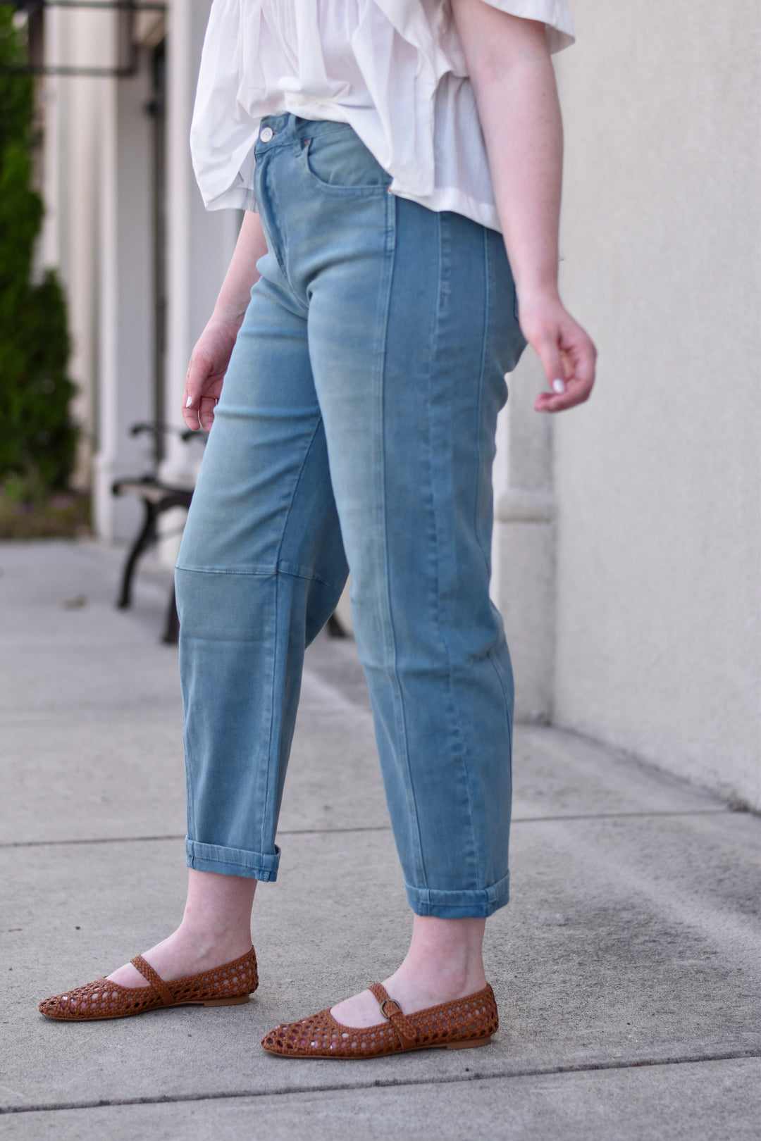 Weekend Edit Barrel Crop Denim Pants
