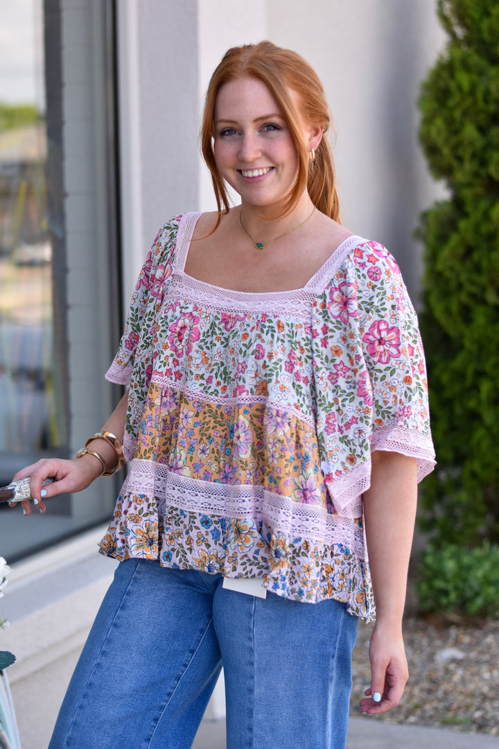 Floral Patchwork Lace Blouse