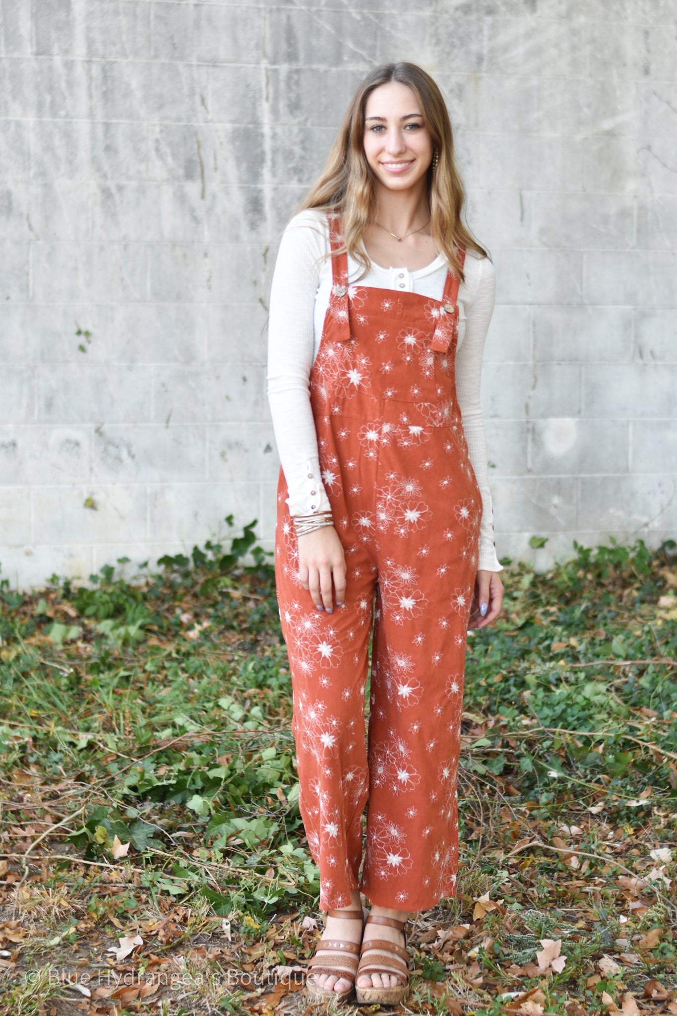Hannah Floral Embroidered Overalls