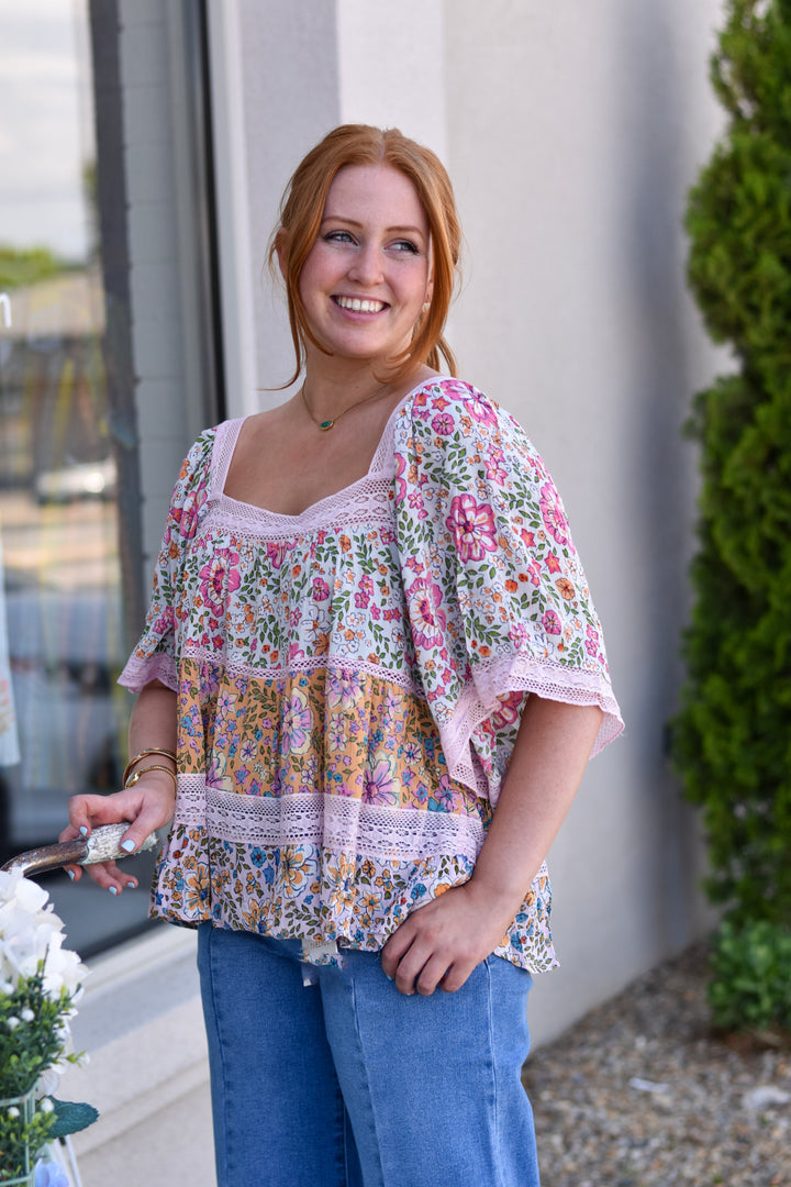 Floral Patchwork Lace Blouse