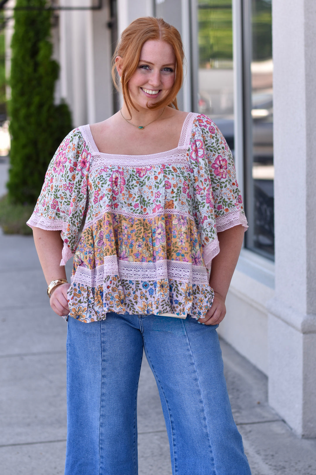 Floral Patchwork Lace Blouse