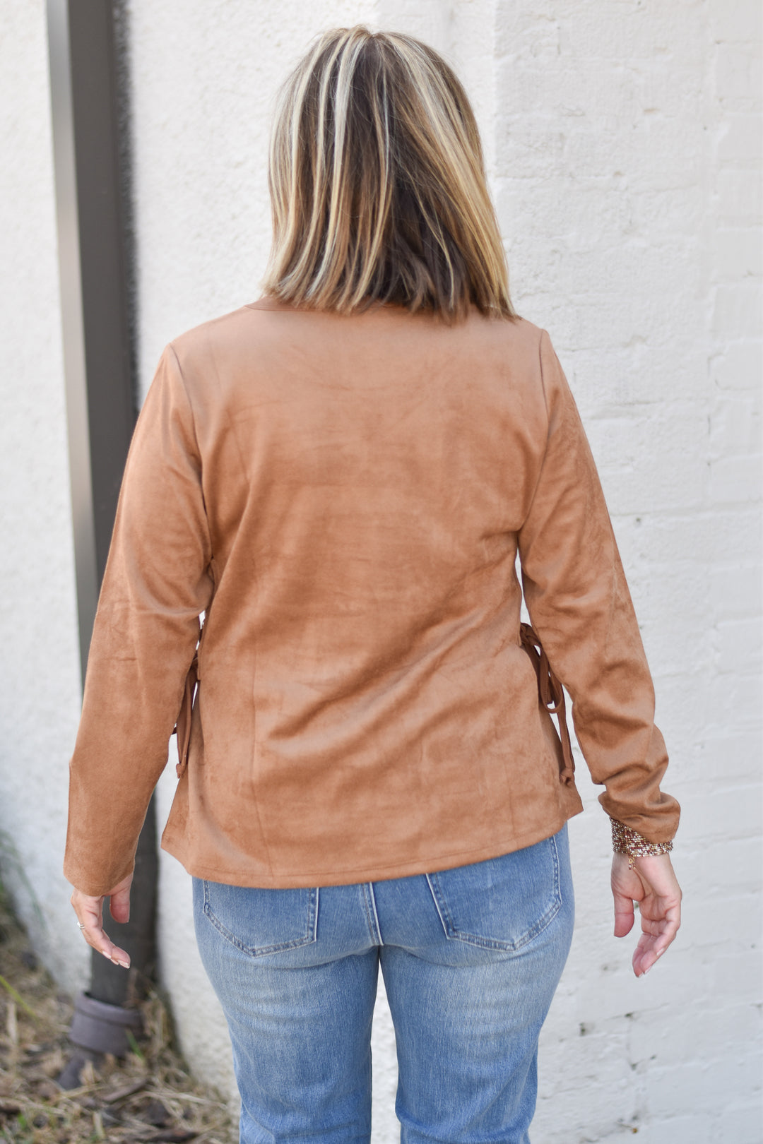 Stretch Suede Lace Top