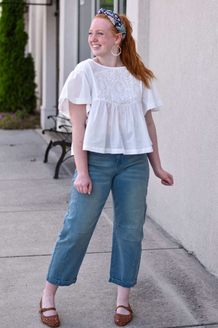 Weekend Edit Barrel Crop Denim Pants