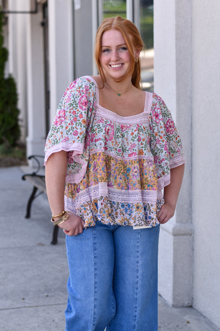 Floral Patchwork Lace Blouse