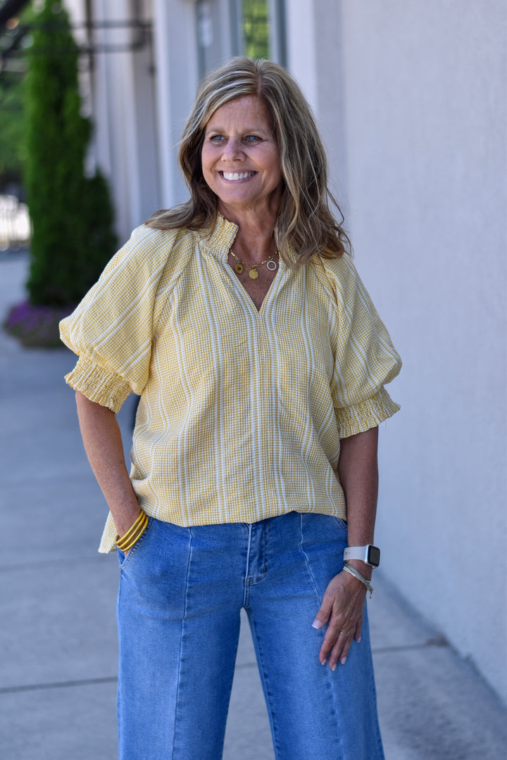 Sunny Days Ruffle Stripe Top