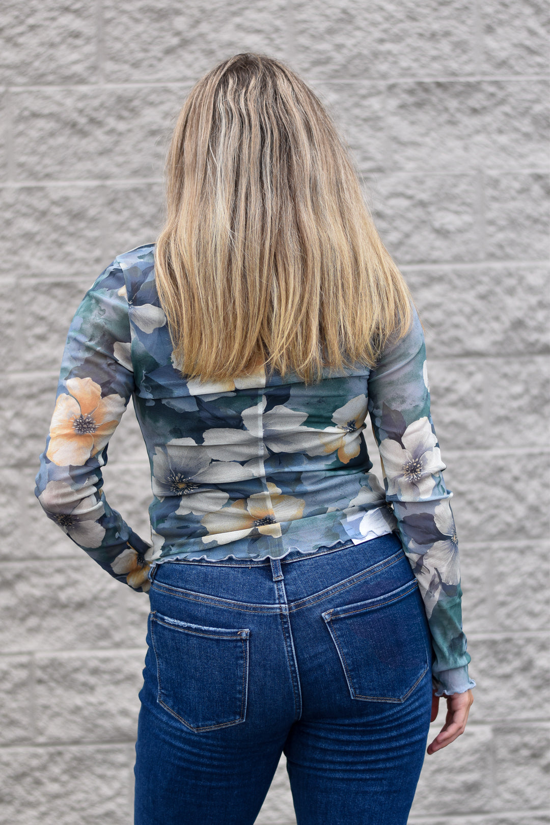 Printed Mesh Fitted Top