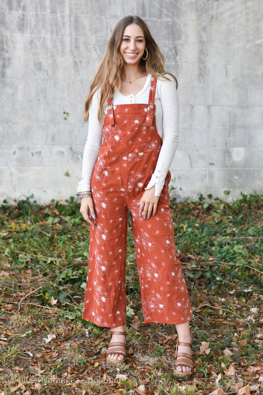 Hannah Floral Embroidered Overalls