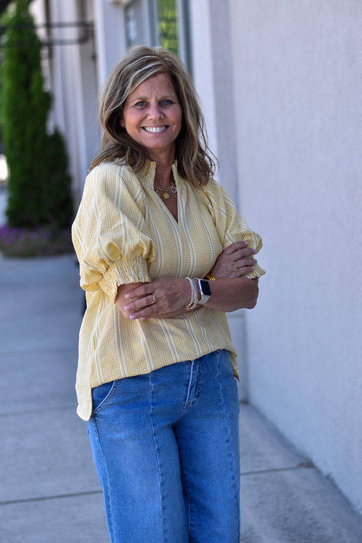 Sunny Days Ruffle Stripe Top
