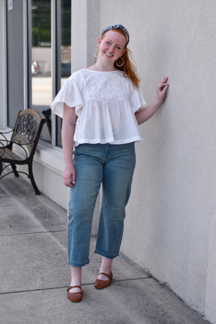 Weekend Edit Barrel Crop Denim Pants