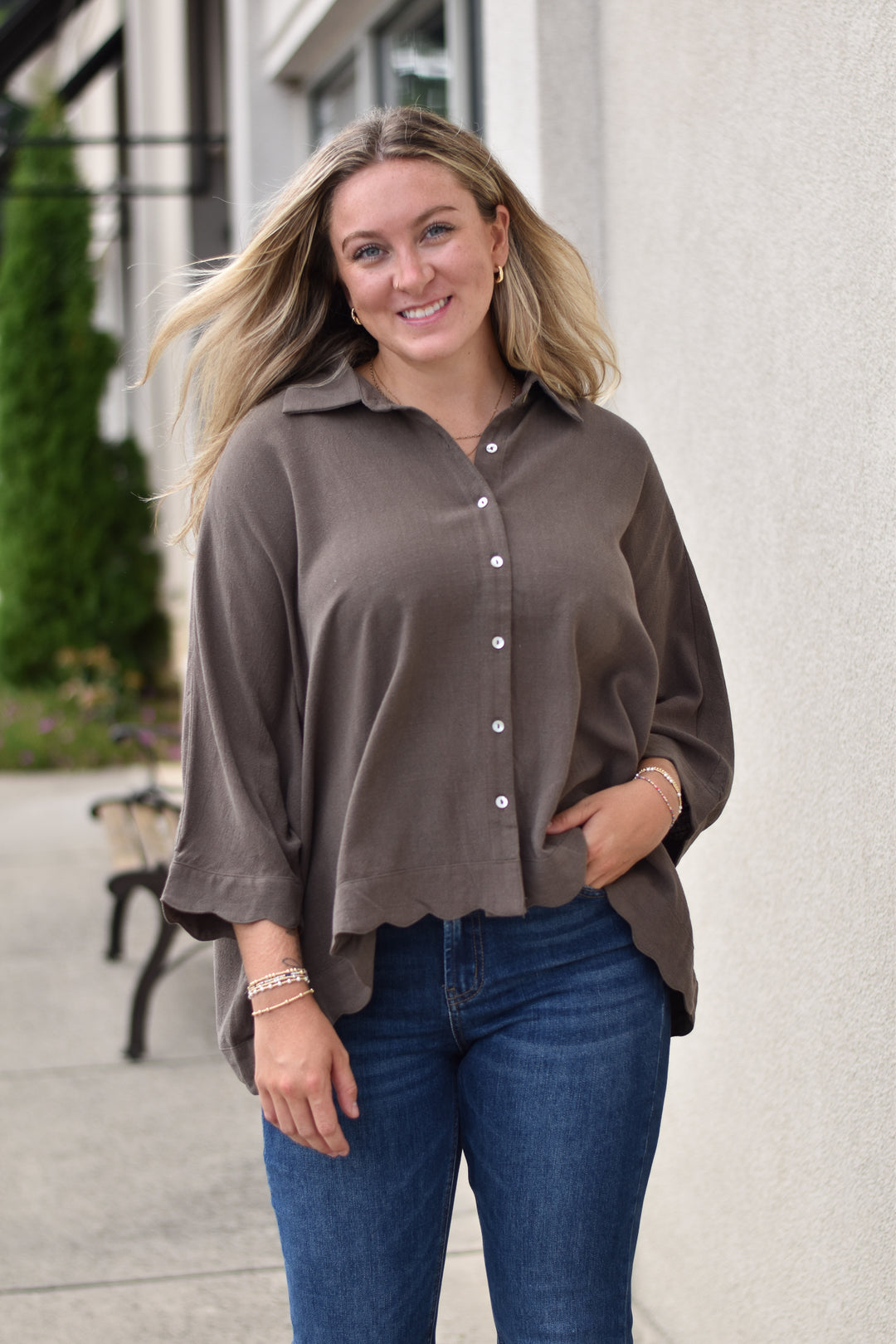 Lennon Scallop Blouse