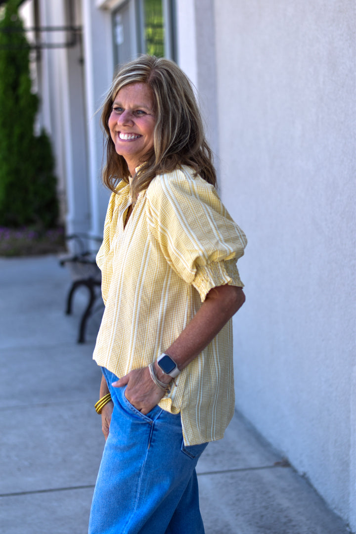 Sunny Days Ruffle Stripe Top