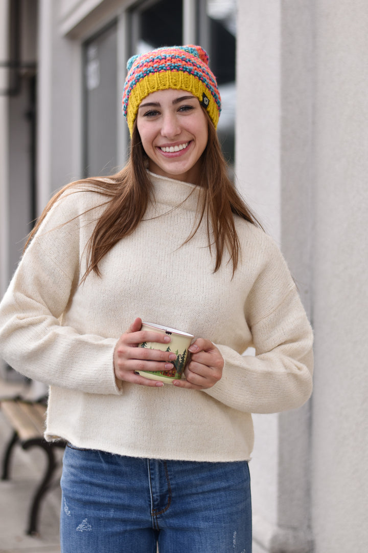 Natural Life Chunky Striped Beanie