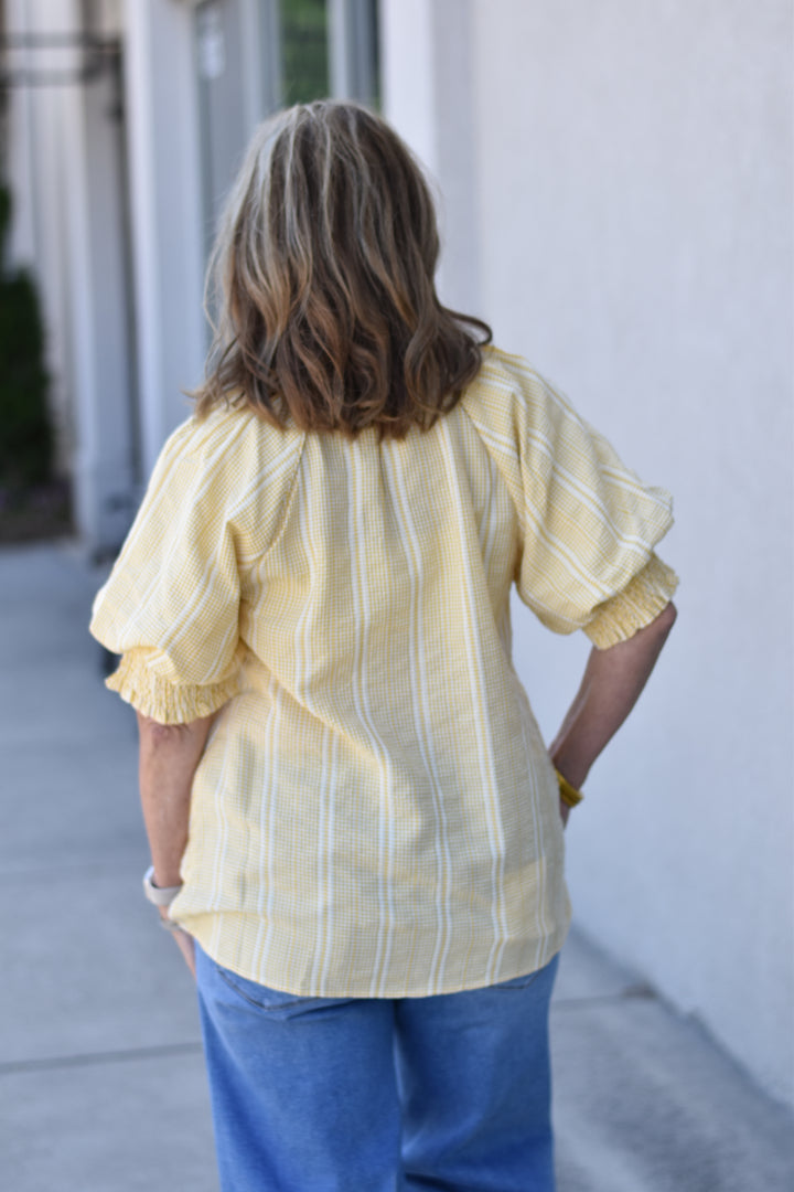 Sunny Days Ruffle Stripe Top