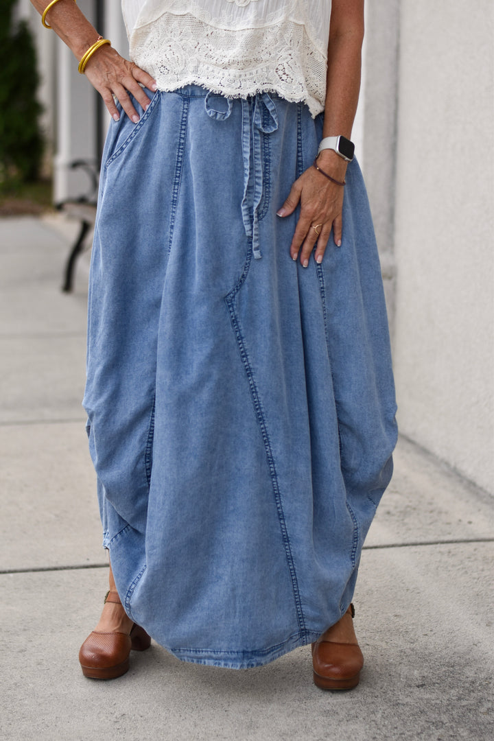 Boho Utility Midi Skirt