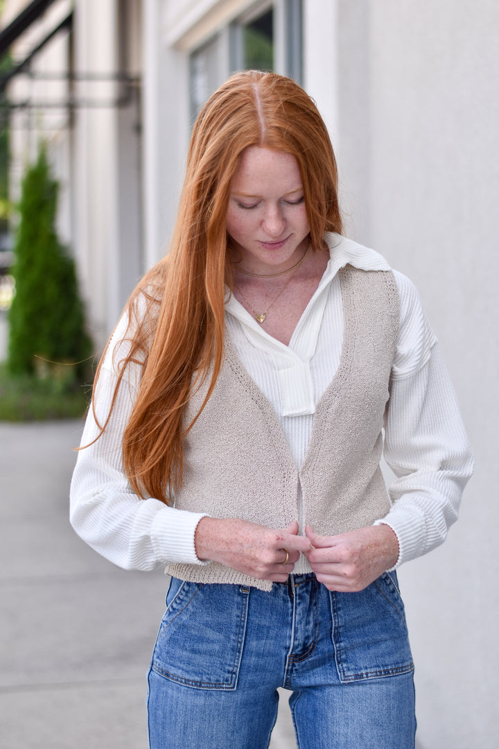 Colby Hook & Eye Sweater Vest