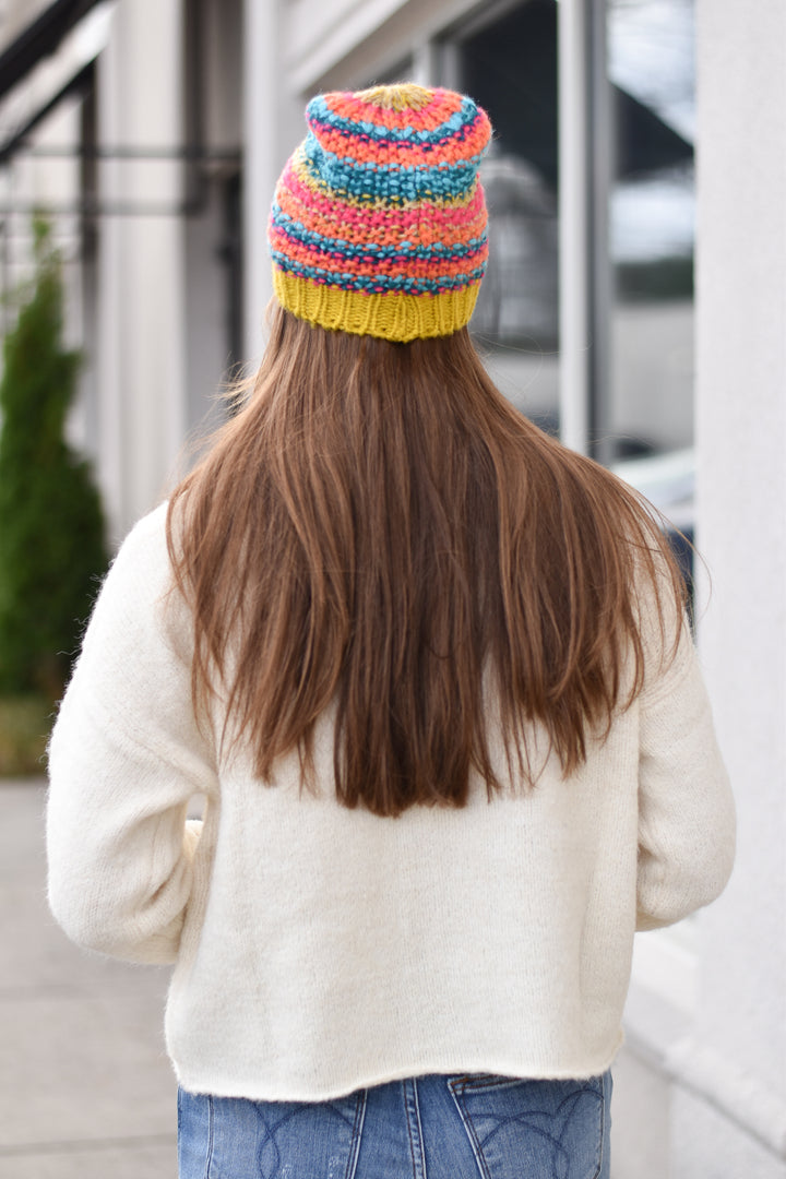 Natural Life Chunky Striped Beanie