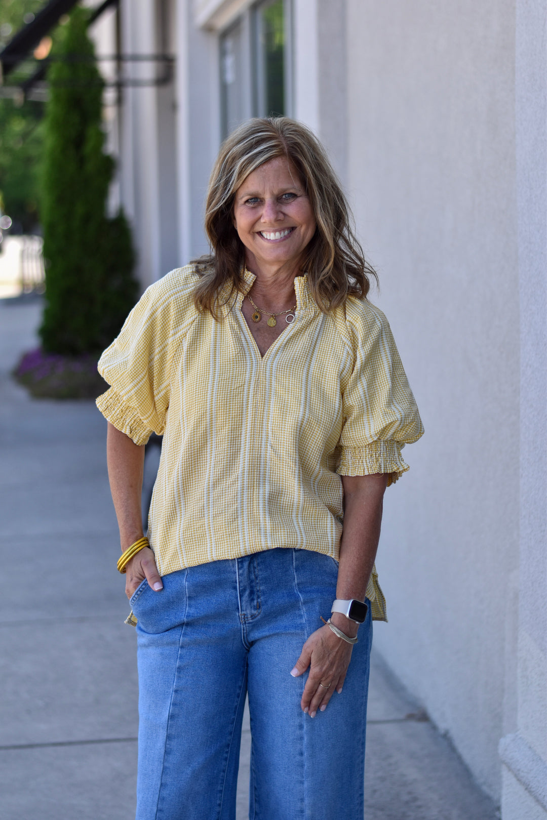 Sunny Days Ruffle Stripe Top
