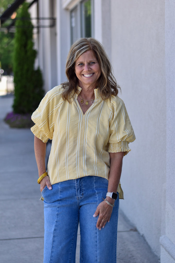 Sunny Days Ruffle Stripe Top