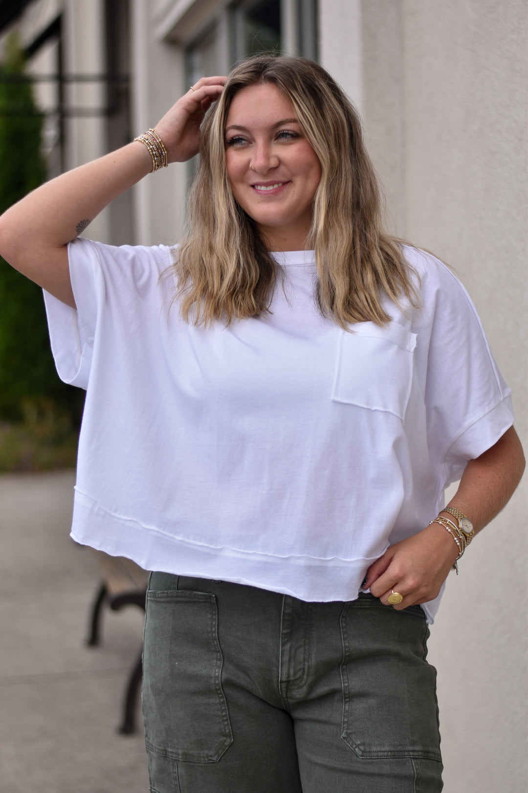 Chic Seam Crop Tee