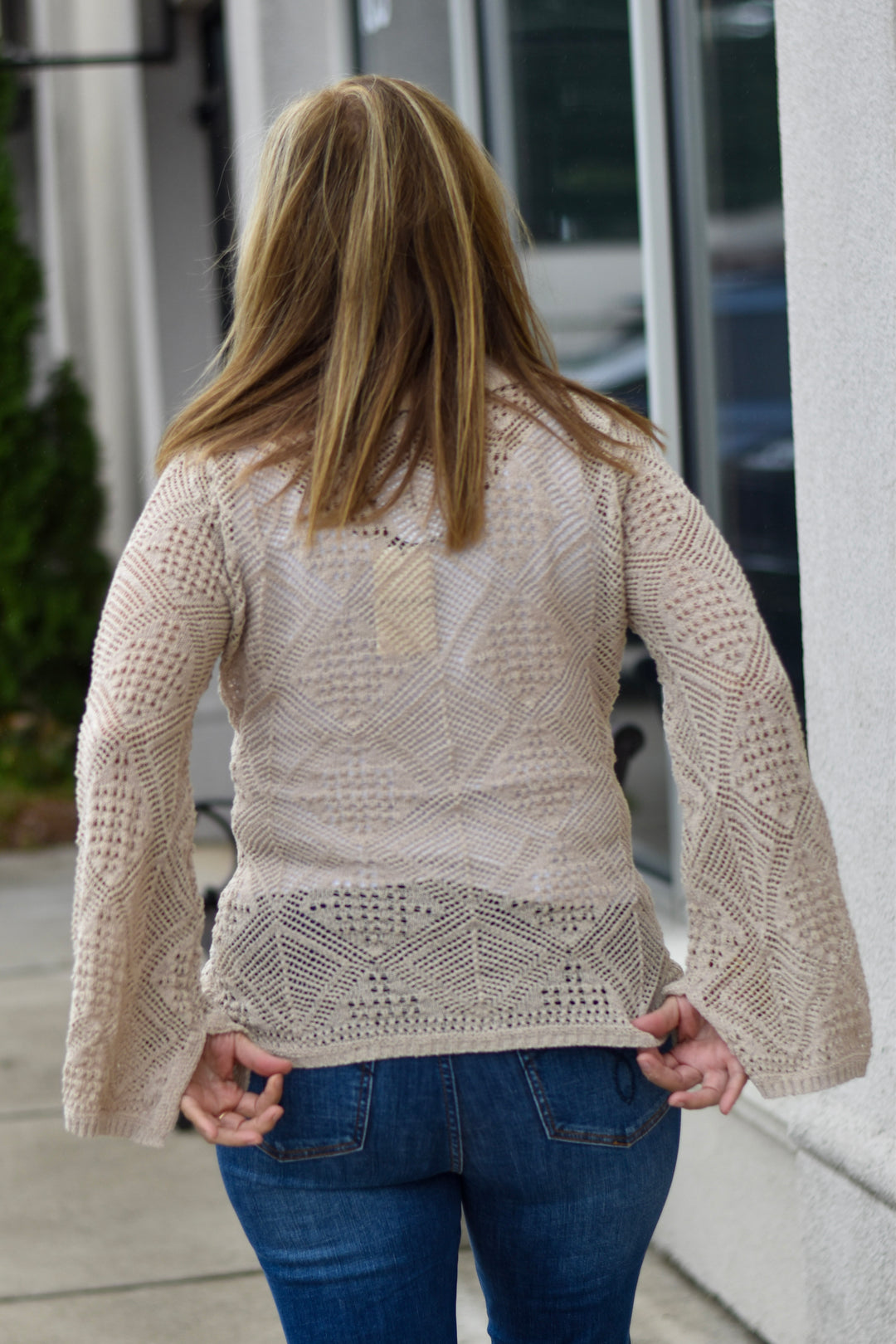 Sweet Nothings Pointelle Bell-Sleeve Cardigan