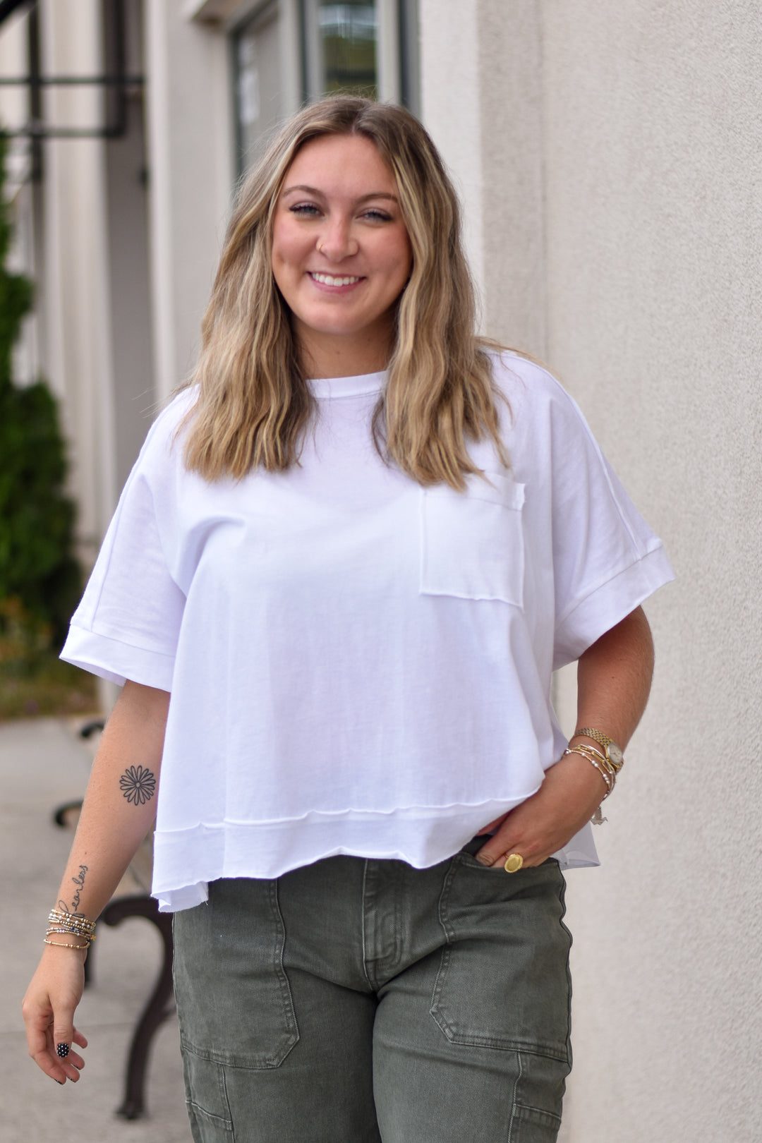 Chic Seam Crop Tee