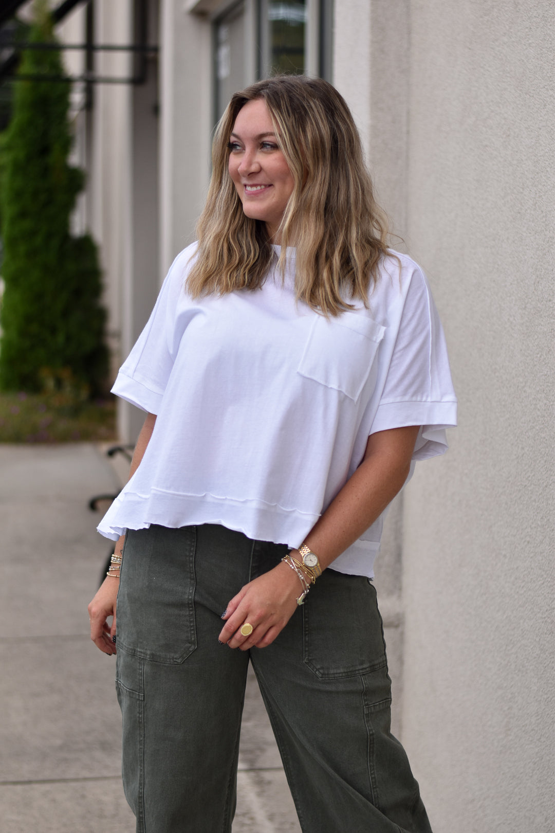 Chic Seam Crop Tee