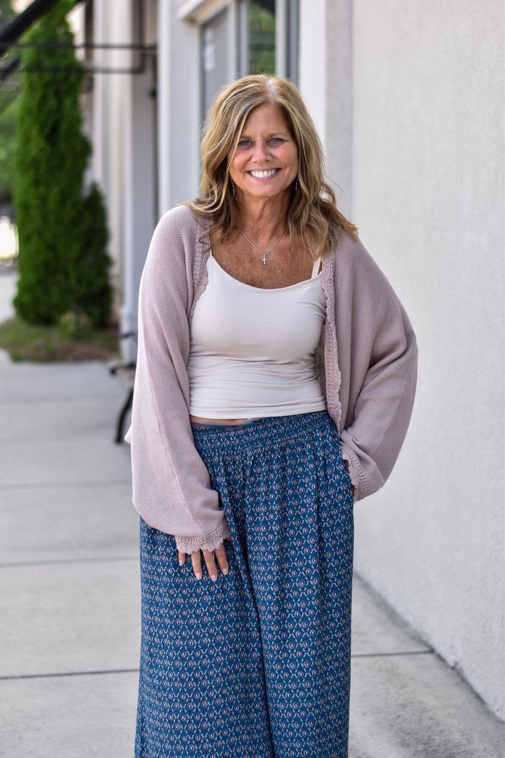 Easel's Scallop Dream Crop Sweater Cardigan