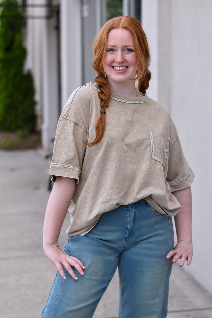 Easel Sundown Cotton Boxy Tee