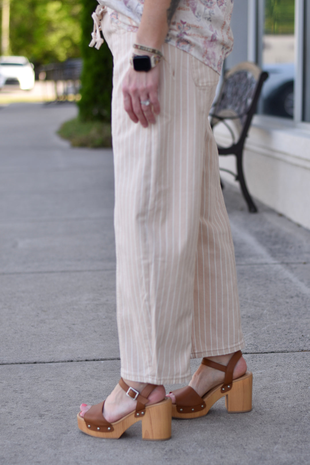 Vervet High Rise Striped Barrel Jeans