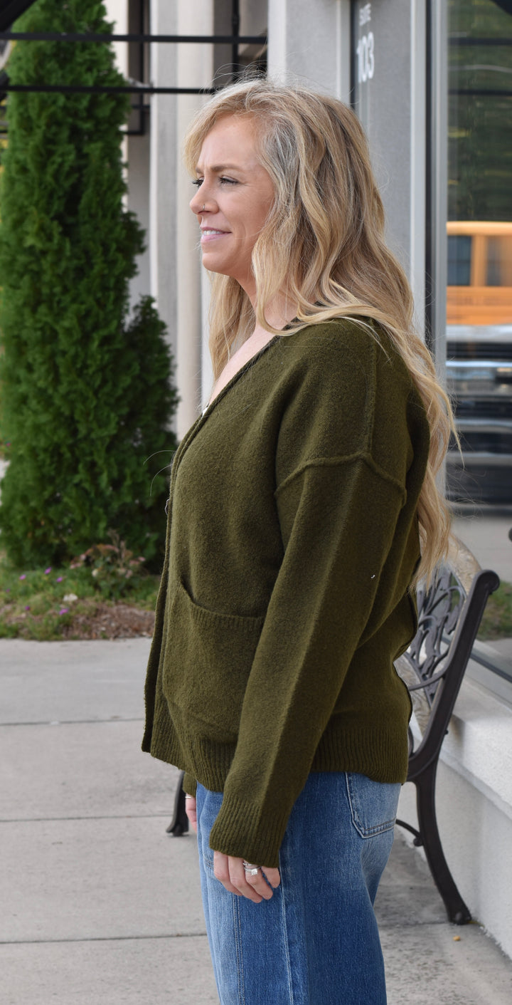 Slouchy Button Front Cardigan