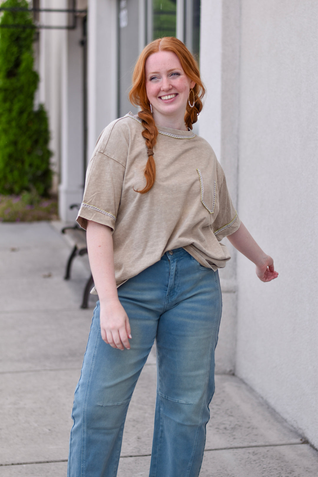 Easel Sundown Cotton Boxy Tee