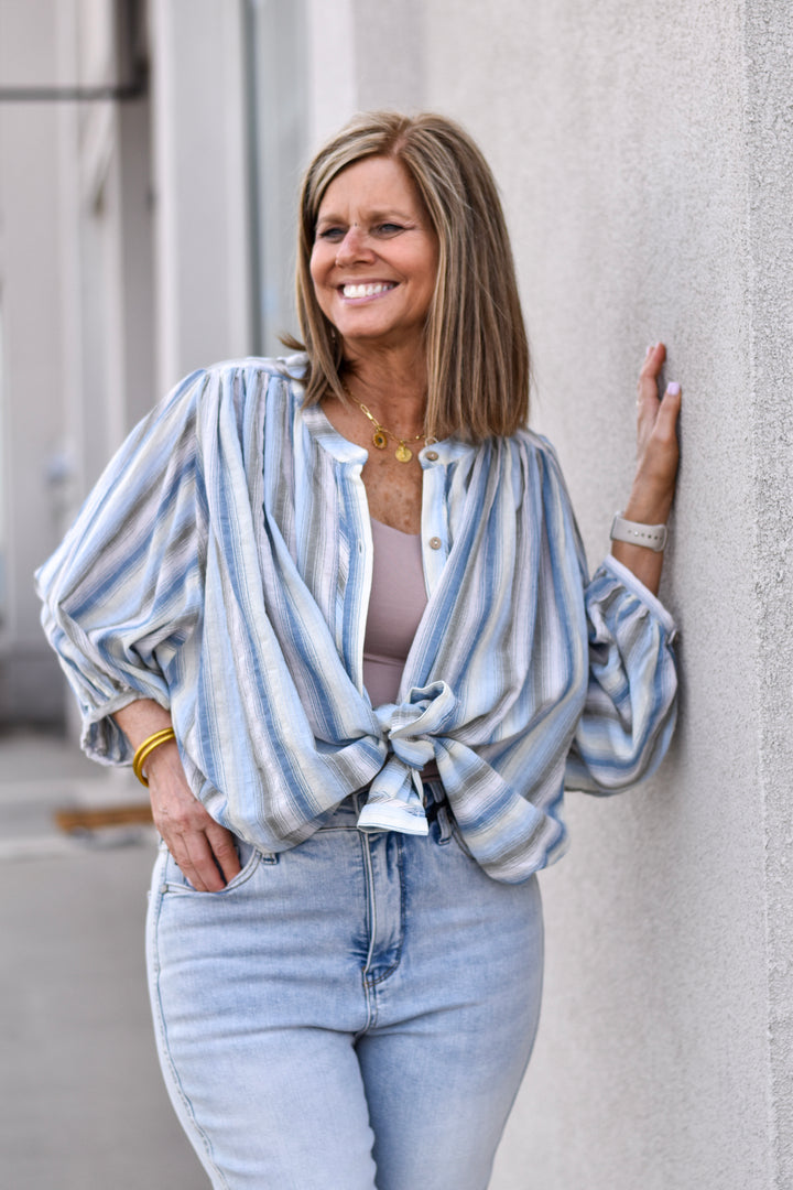 Easel Meadow Lane Stripe Blouse
