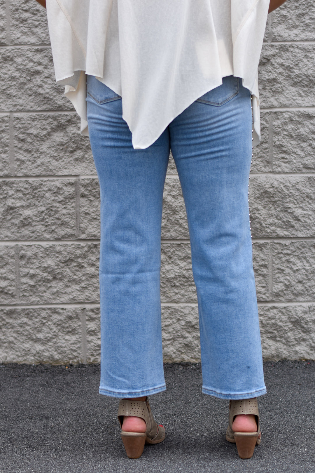Lovervet Luna Stud Slim Wide Jeans