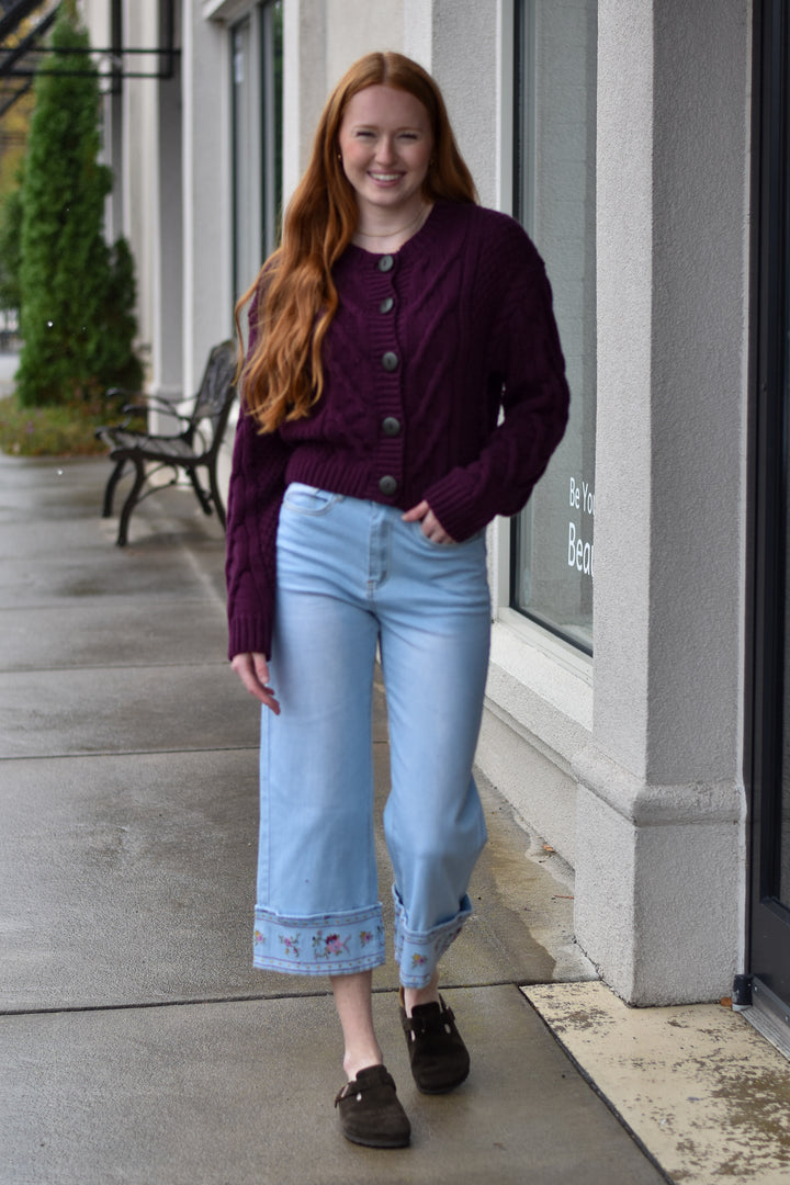 Bloom Border Crop Jeans