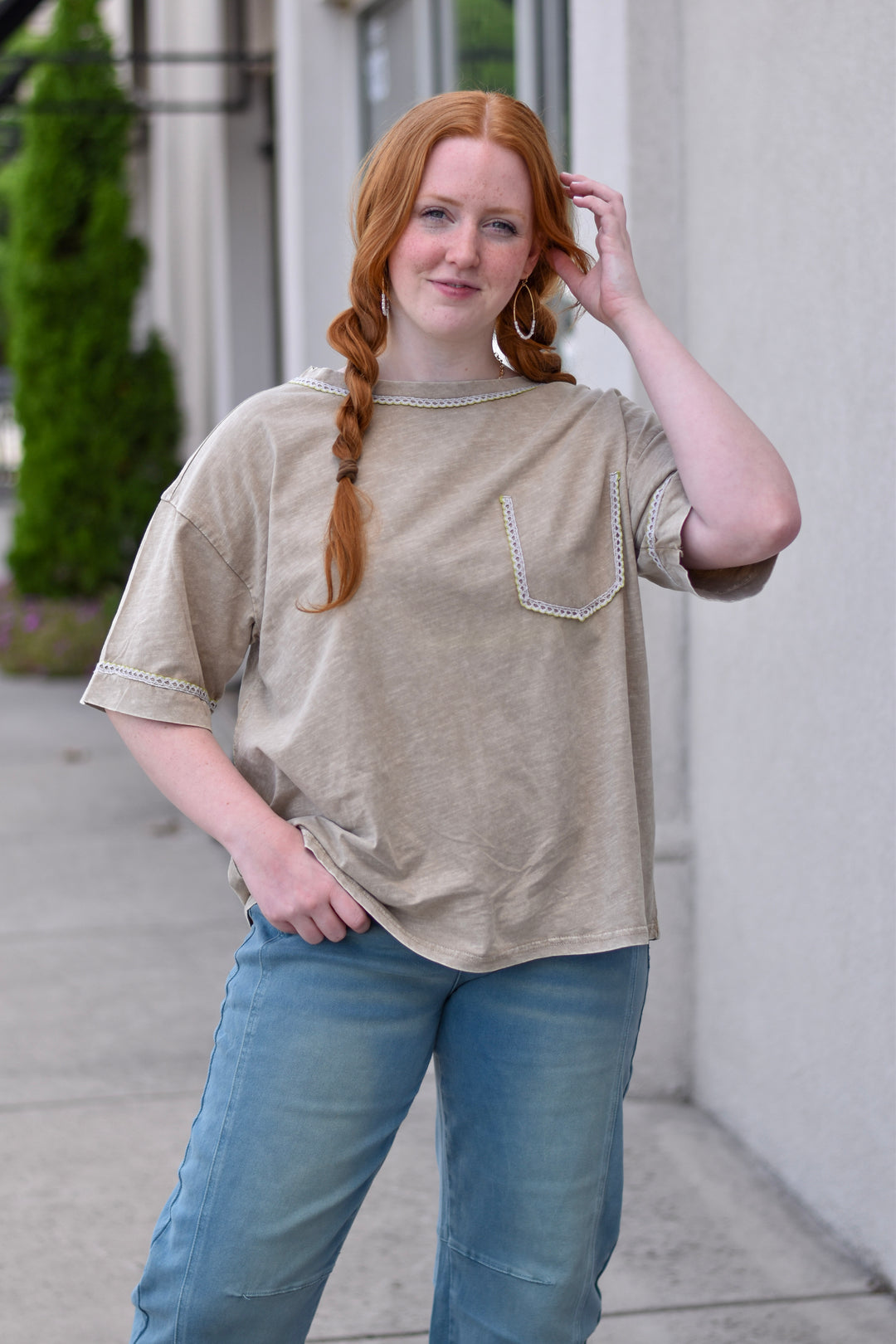 Easel Sundown Cotton Boxy Tee